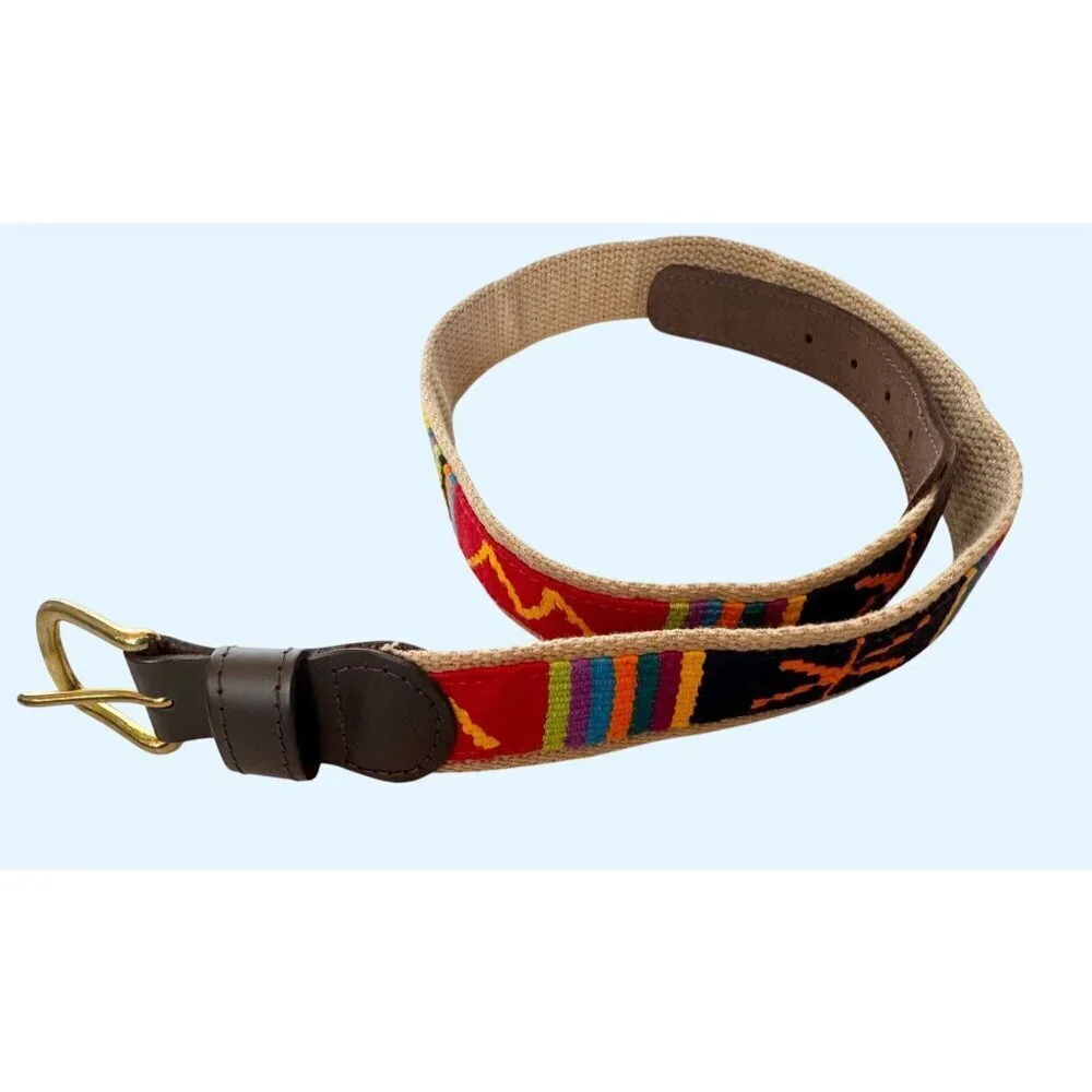 A TAIL WE CAN WAG Handmade Guatemalan Woven Leather Belt